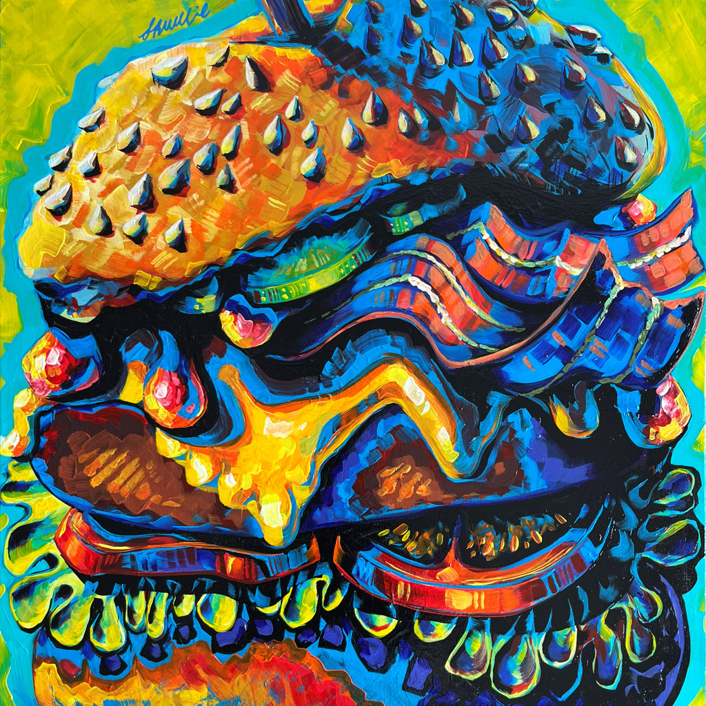 PRINT Burger, overstuffed - full image