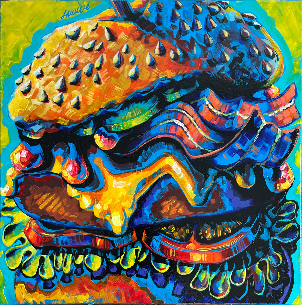 Original 'Burger, Overstuffed' - 60cm x 60cm