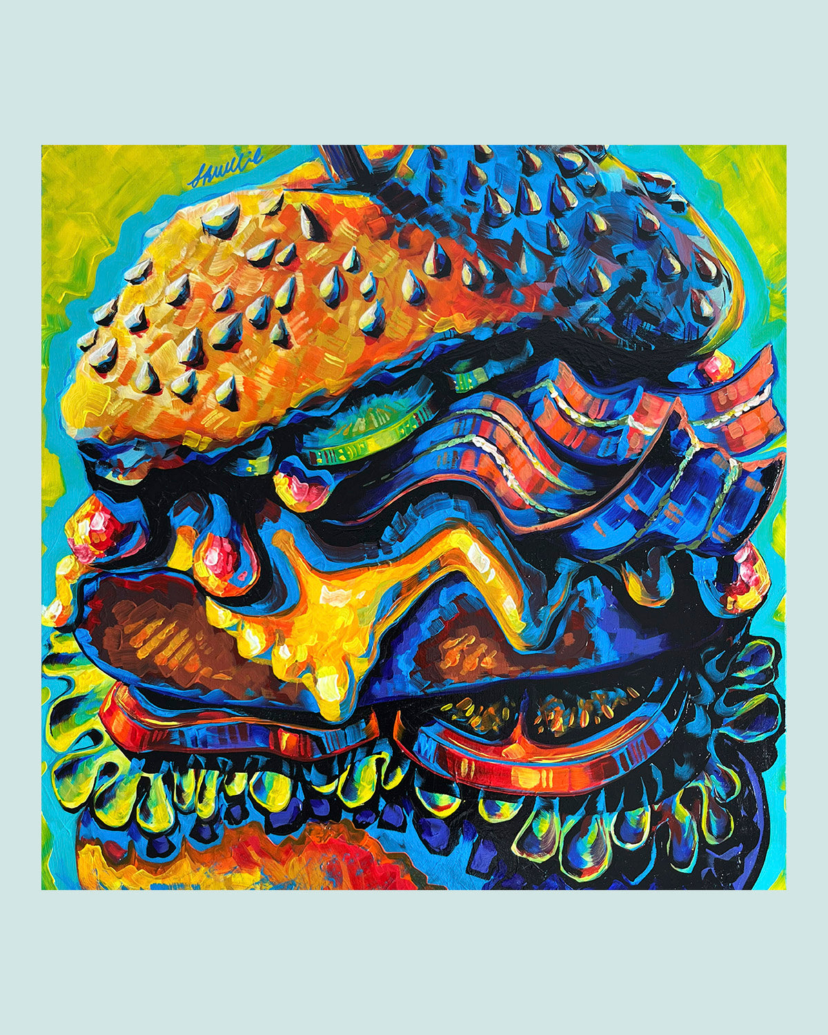 PRINT Burger, overstuffed - full image