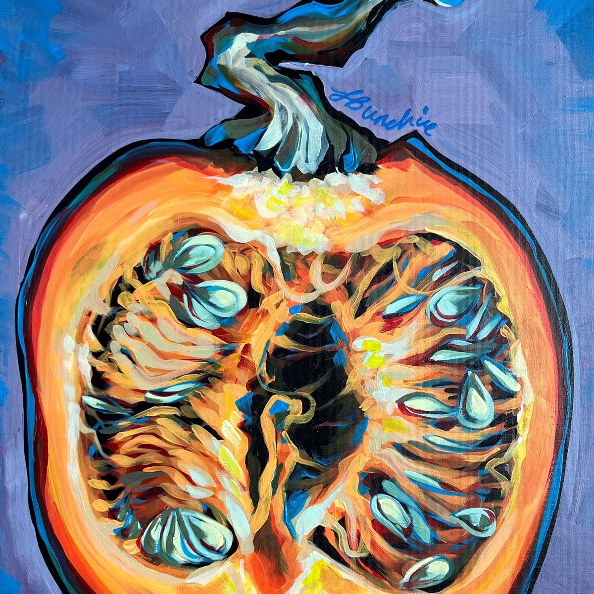Original 'The Pumpkin Cross-Section' - 60 x 45cm