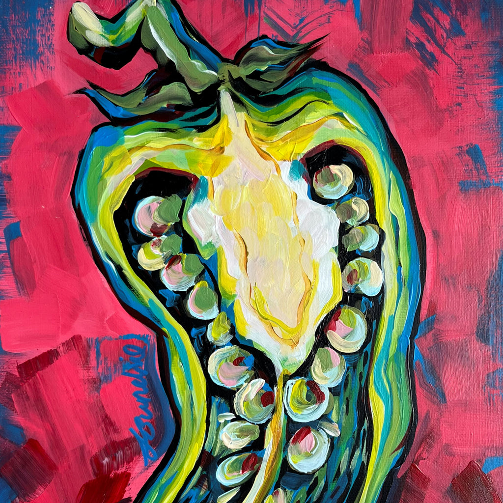 Original 'The Jalapeño Cross-Section' - 40 x 30cm