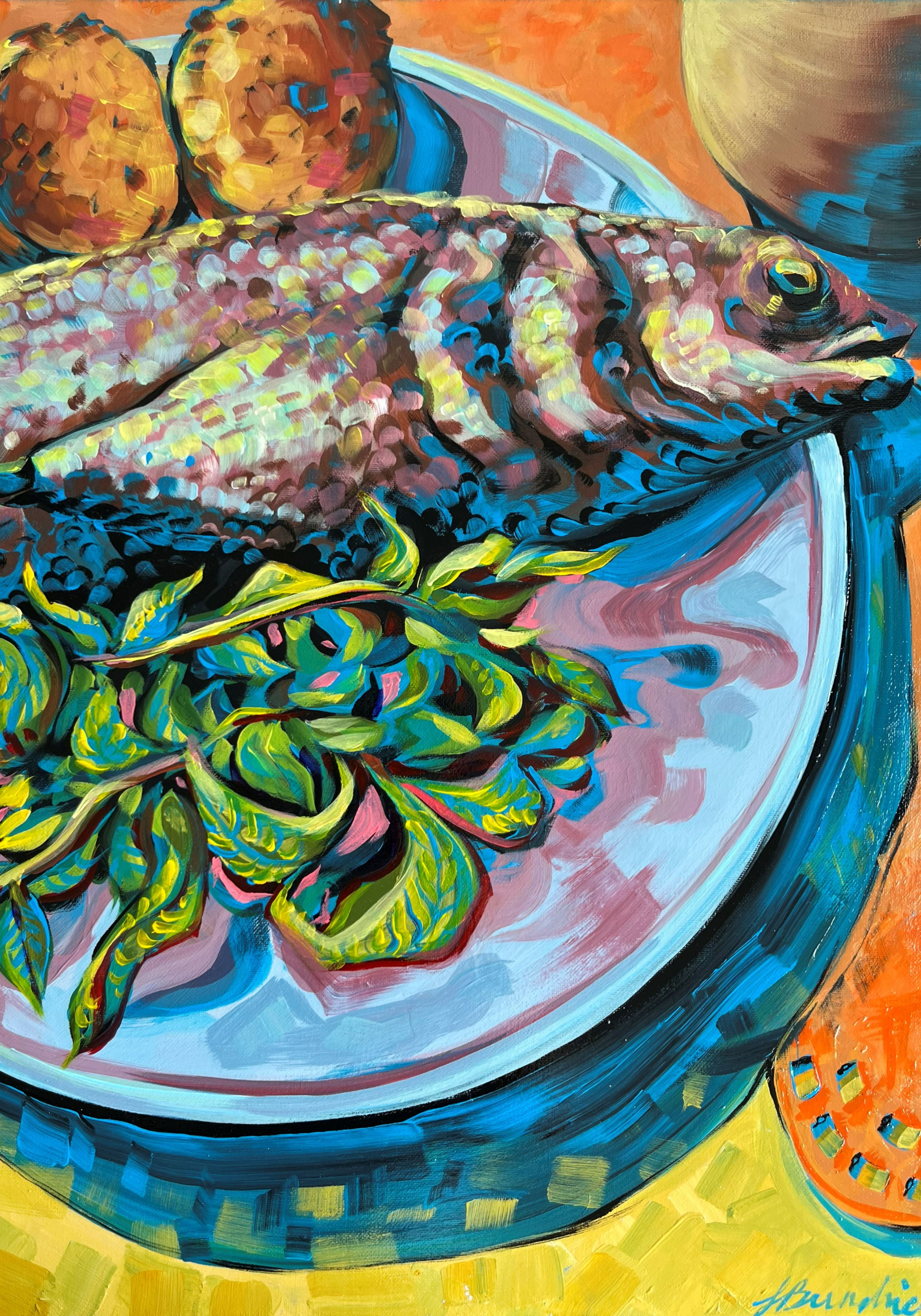 PRINT Mediterranean Dinner - Fish focus
