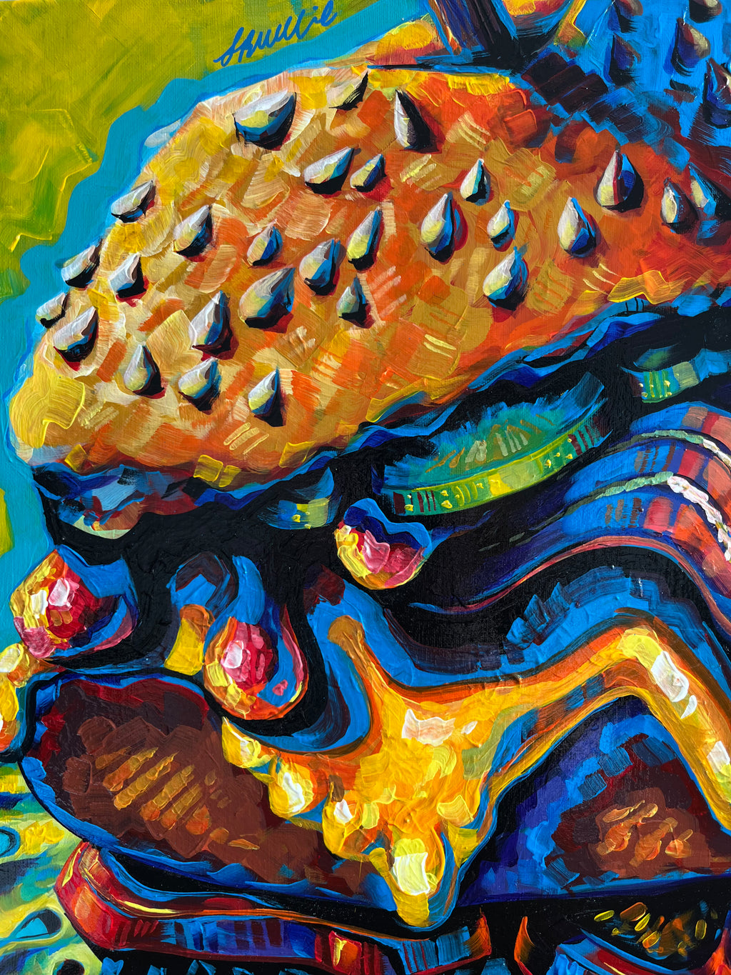 Original 'Burger, Overstuffed' - 60cm x 60cm