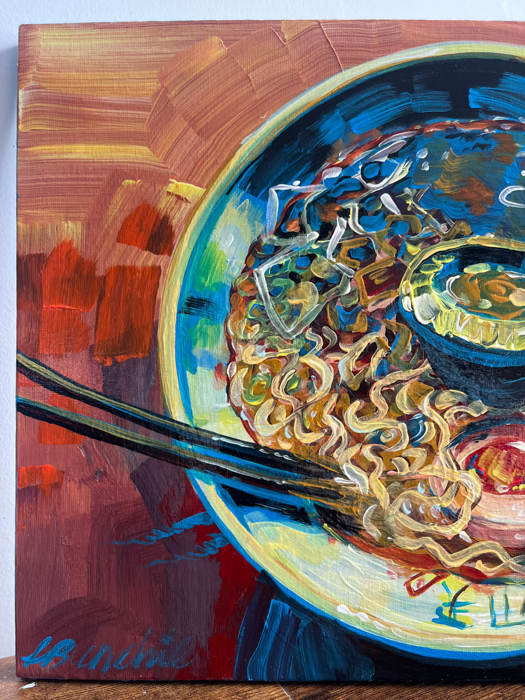 Original 'The Ramen and the Floating Soup Spoon' - 40cm x 30cm