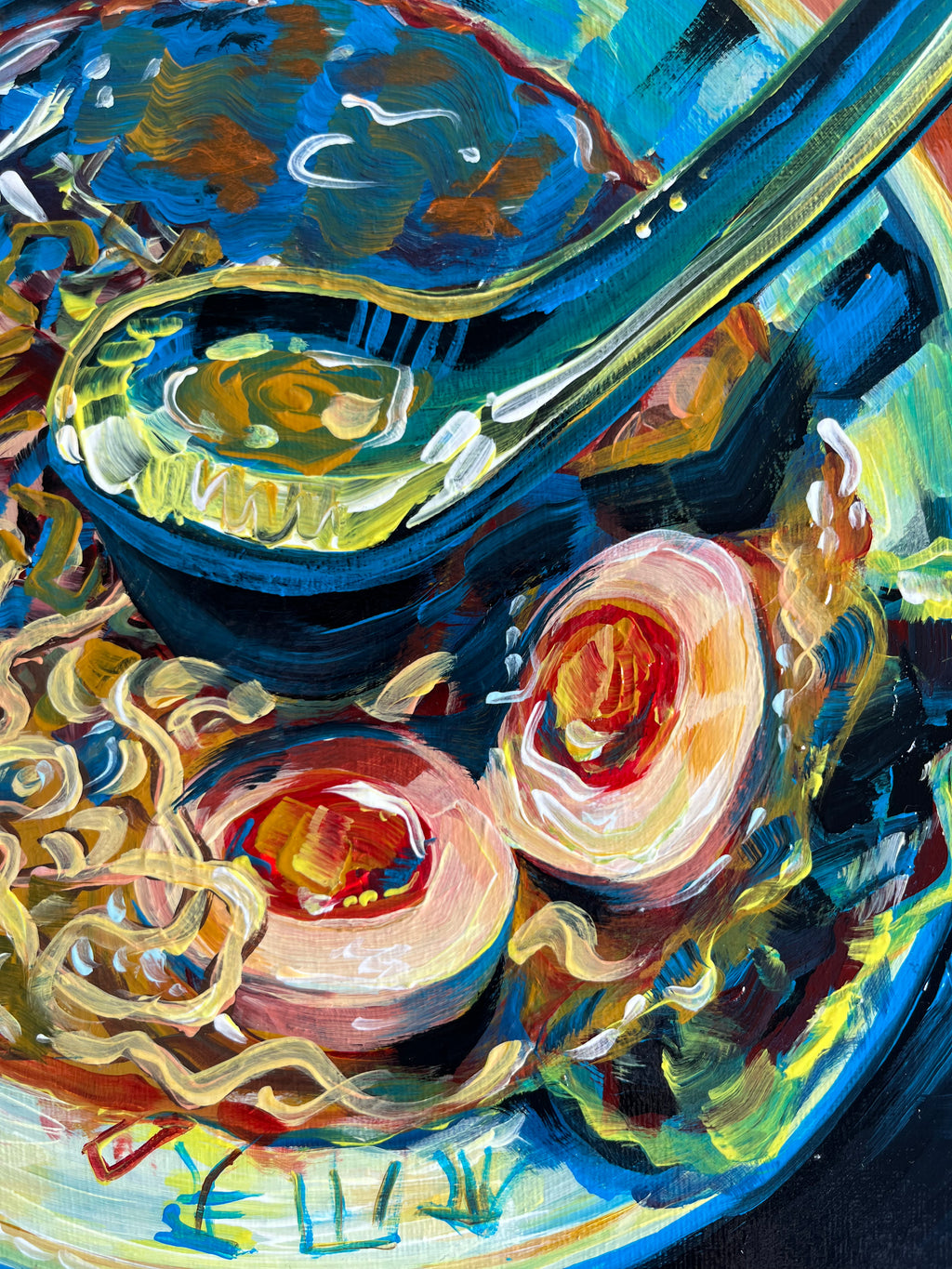 Original 'The Ramen and the Floating Soup Spoon' - 40cm x 30cm