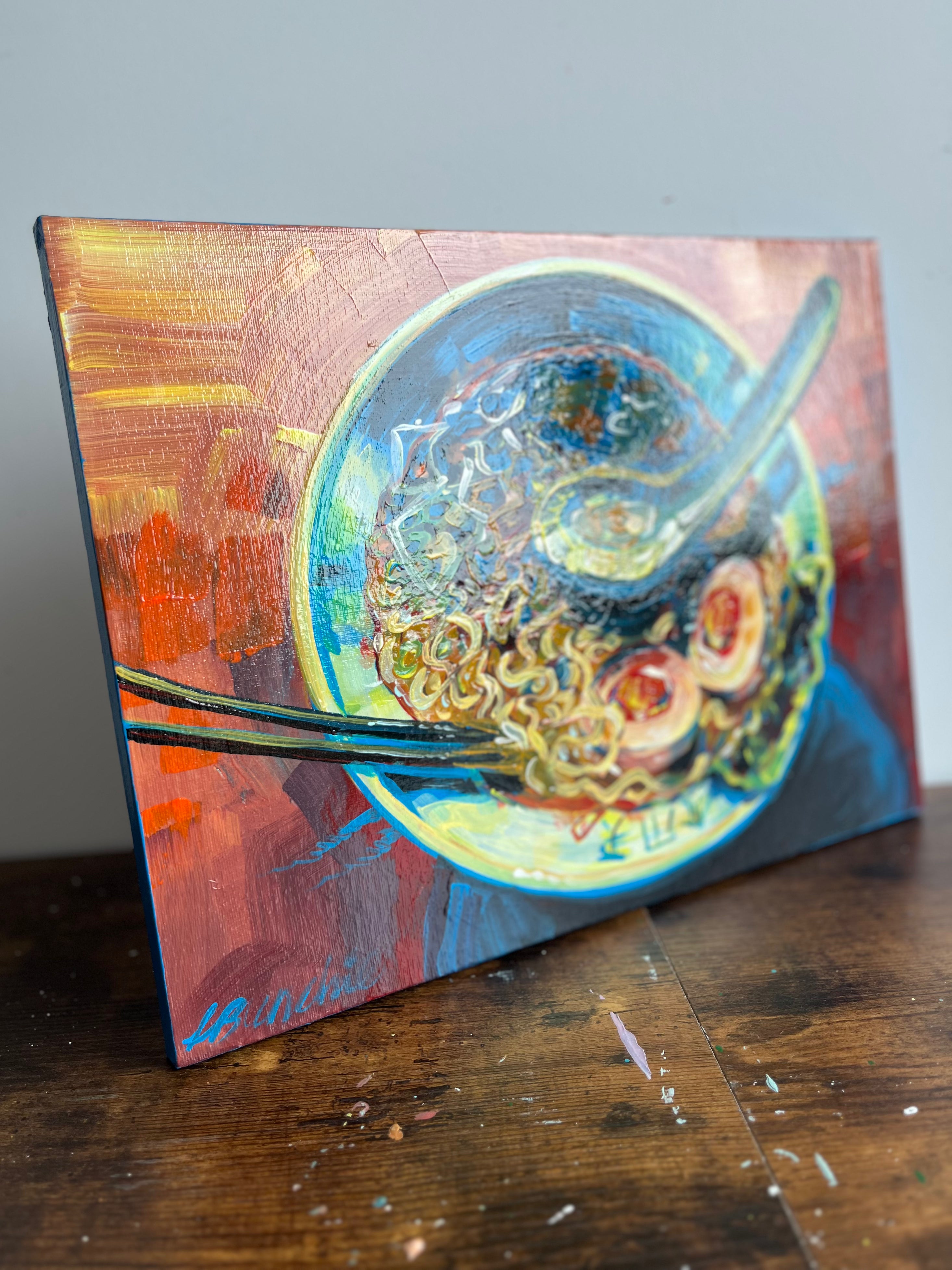 Original 'The Ramen and the Floating Soup Spoon' - 40cm x 30cm
