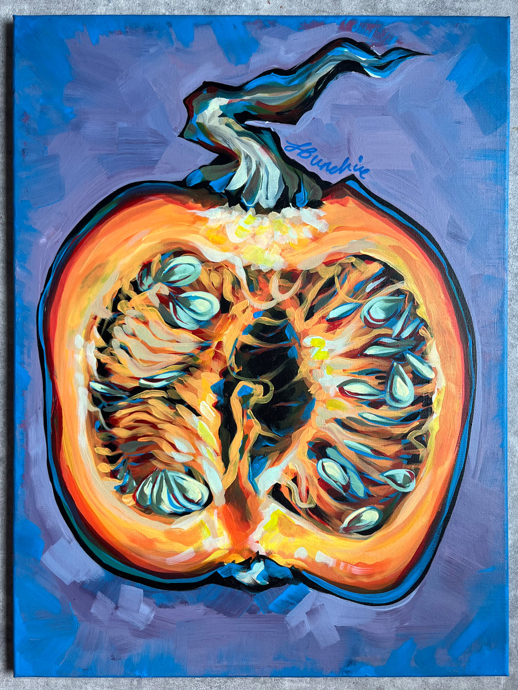 Original 'The Pumpkin Cross-Section' - 60 x 45cm